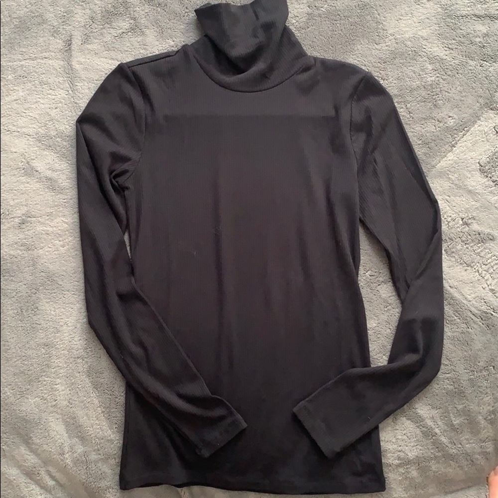 Black, fitted, warm turtleneck